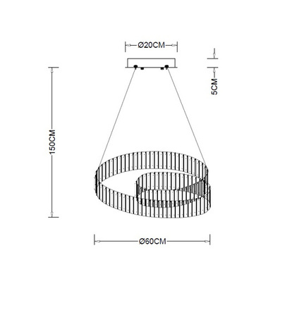 Lampa Wisząca Berella Light Rollo 1 BL5613 60 cm